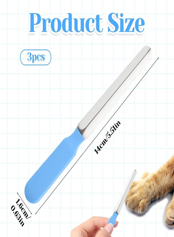 Qulkws Small Dog Nail File Set, 3Pcs Professional Nail Grooming Tool, Metal Emery Boards, Pet Filer for Small Dog, Cat and Kitten, Smoothing Rough Edges of Pet’s Nails, Remove Burs（5.5inch, Blue） - Image 2